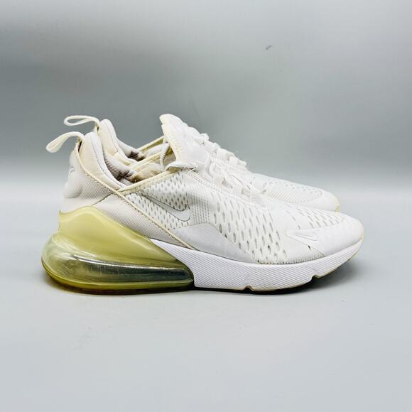Nike Shoes Youth Boys 5.5 White Air Max 270 Mesh Running Athletic Sneakers - Picture 1 of 7